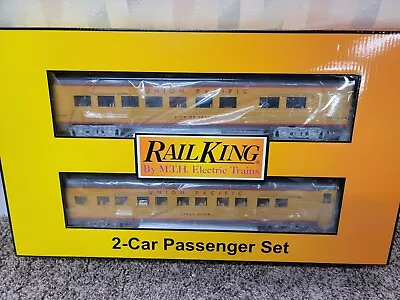 MTH Railking UP Union Pacific 2-Car 60' Sleeper Diner Passenger Set 30-68249 • $164