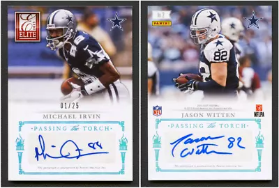 Michael Irvin Jason Witten 2013 Elite Passing The Torch Dual Auto Autograph /25 • $299.99