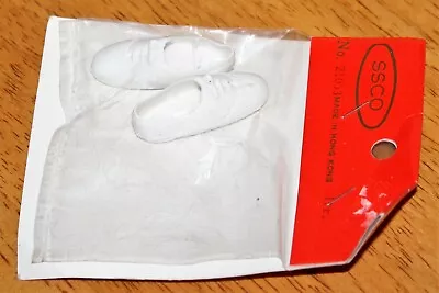 SSCO: VINTAGE  KEN  MALE DOLL TENNIS SHOES - New/old Stock #21053 White Plastic • $3.29