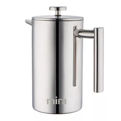 MIRA Double Walled Stainless Steel Tea & Coffee French Press 34 Oz (1000 Ml) • $35.51