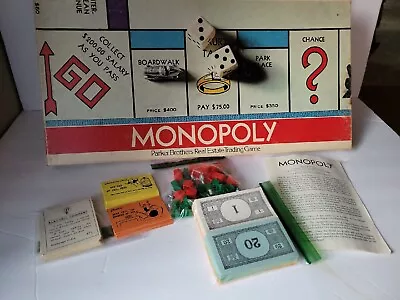 Vintage 1970's Monopoly Parker Brothers Real Estate Trading Game No.9  • $15