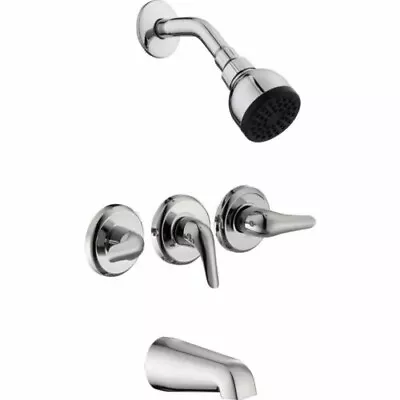 $40 • Buy Aragon 3-Handle 1-Spray Tub And Shower Faucet In Chrome (Valve Included) 935