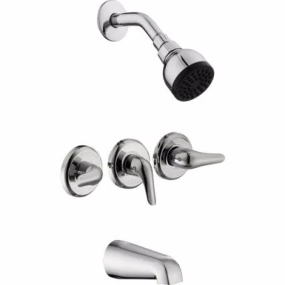 $40 • Buy Aragon 3-Handle 1-Spray Tub And Shower Faucet In Chrome (Valve Included) 935