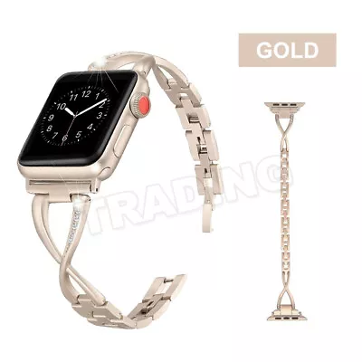 $11.85 • Buy For Apple Watch Series 6 5 4 3 2 SE Stainless Steel Bracelet IWatch Band Strap