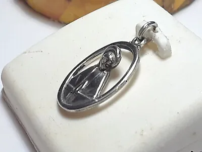 Estate Reversable Mother Mary &Jesus Open Oval Sterling Silver AFCO Pendant19241 • $22.99