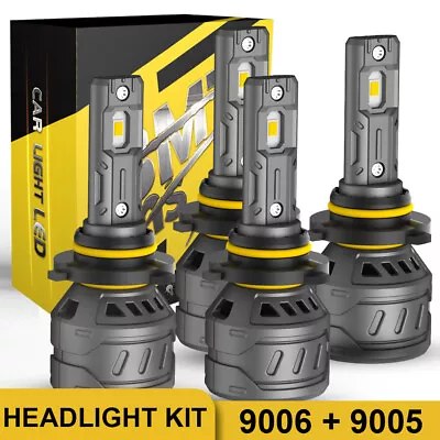 4X 9005 9006 LED Headlight Kit Combo Bulb High Low Beam Super White Bright 6500K • $32.98