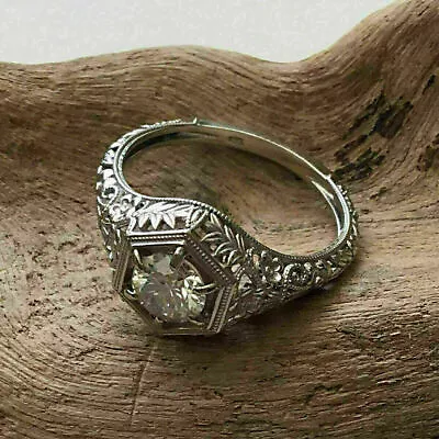 2.35 Cts Round Cut Lab Created Diamond Vintage Art Deco Engagement Wedding Ring • $127.77