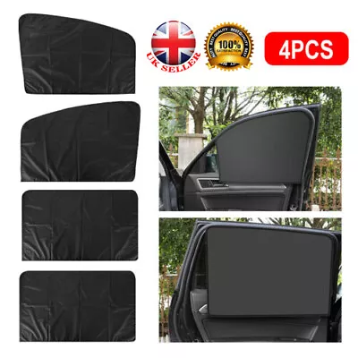 4PCS Magnetic Car Sunshade UV Protector Front Rear Side Window Curtain Sun Shade • £13.58