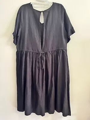 Pre-owned Gorman V Neck Black Smock Dress - AU Size 14 - Free Shipping • $45.95