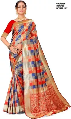 Indian Multicoloured Art Silk Saree #SFB 001 / Sari / Salwar / Bollywood Dress • $92