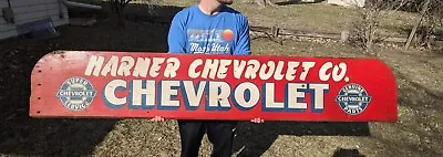 Original Vintage Chevy Harner Chevrolet Genuine Parts Sign Original Painted Wood • $1199.99