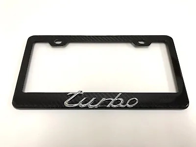 3D  TURBO  Handmade REAL CARBON FIBER License Plate Frame Tag Cover 3K TWILL • $41.39