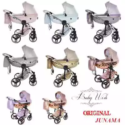 JUNAMA DOLCE V2 BABY PRAM 2in1 3in1 CARRYCOT + PUSHCHAIR + CAR SEAT + ISOFIX • £1099