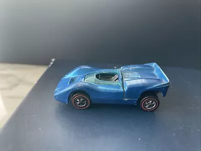 Vintage 1969 Hot Wheels Redlines McLAREN M6A Blue W/ Black Interior Hong Kong • $39