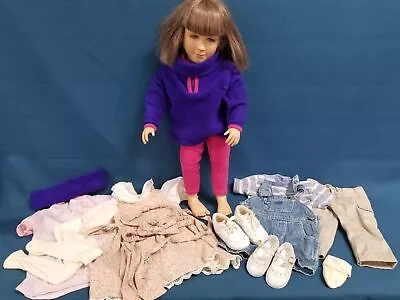 Vtg 1990s My Twinn 24  Poseable Doll Brown Hair & Pink Eyes W/ Assorted Clothes • $85