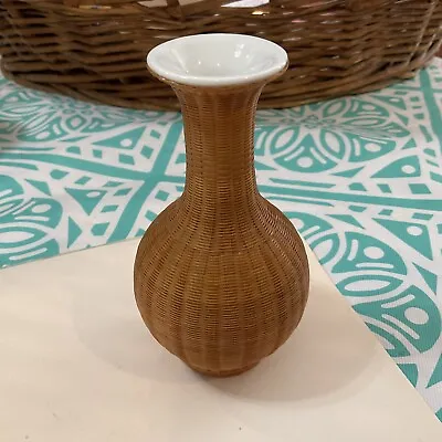 Bamboo Weave Vase 4” Vintage • $9.99