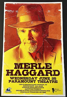 MERLE HAGGARD Paramount Denver Colorado 2014 Promo Concert Poster 11x7 Handbill • $9.99