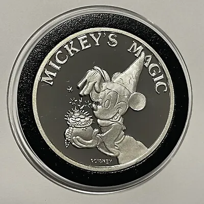 1987 Mickey’s Magic Good Luck Rare Proof Coin 1 Troy Oz .999 Fine Silver Round • $129.99