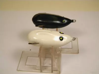 2 Vintage Manns Rat Ghost Hollow White Black Topwater Crankbait Lure • $7.99