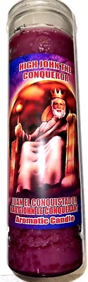 John The Conqueror Spiritual 7 Day Candle Fixed Scented Purple Spell Prayers Wax • £15.18