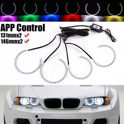 131+ 146MM RGB Halo Ring Cotton Light LED Angel Eyes For BMW E36 E38 E39 E46 M3 • $34.98