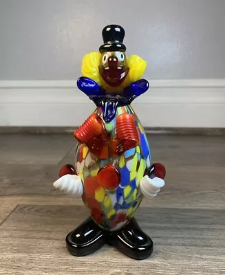 Vintage Murano Art Glass Circus Clown Figurine Hand Blown Italian • $59.95