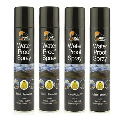 4 X300ml Water Proof Spray Fabric Shoes Tents Cloth Protector Camping Fishing • £10.99