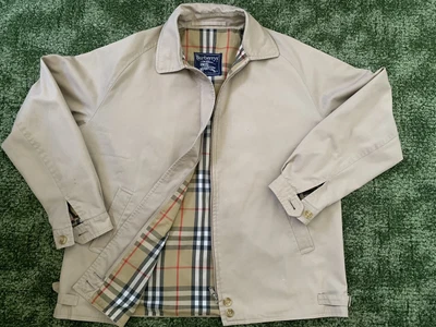 £70 • Buy Womens Burberry Vintage 1990s Harrington Golf Jacket Beige Nova Check Sz 14 VGC