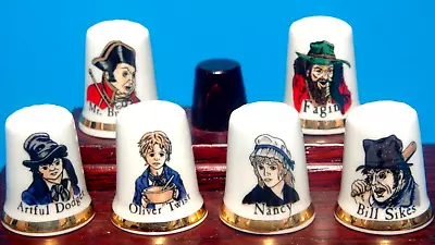  Dickens   Oliver Twist 6 Characters Book Film TV  China Thimbles B/179 • £4.99