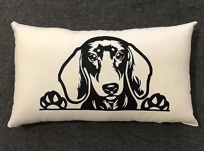 Beautiful Handmade Peeking Dachshund Accent - Throw Pillow 15” X 8” • $15.99