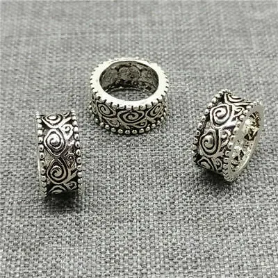 5pcs Of 925 Sterling Silver Swirl Spiral Beads Large Hole Spacer For Bracelet • $13.50