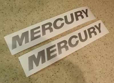 Mercury Outboard Motor Decals 2-PAK SILVER FREE SHIP + FREE Fish Decal! • $12