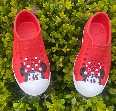 Disney Native Minnie Mouse Jefferson Red Slip On Water Shoes C10 CLEAN & CUTE! • $18