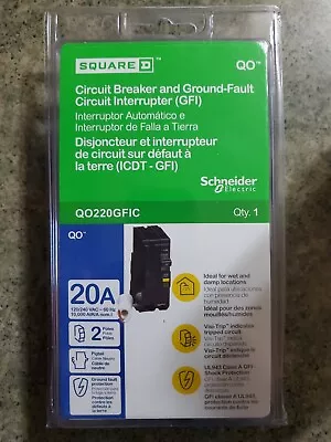 Square D QO 20-Amp 2-Pole GFCI Breaker - QO220GFIC • $89.98