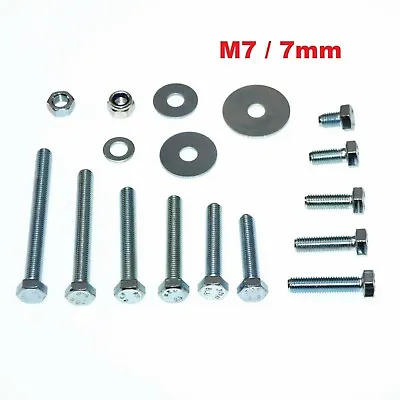 M7 Full Thread Bolts With Nuts & Oversize Washers BZP  7mm  • £7.95