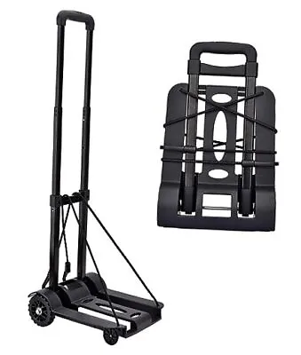 Folding Hand Truck 2 Wheels Fold Up Hand Cart With Elastic Ropes Portable M-2 • $39.63