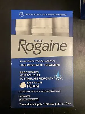 Men's ROGAINE 5% Minoxidil Unscented Foam Hair Regrowth Treatment - Exp 01/2025 • $39.99