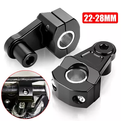 7/8  22mm Motorcycle HandleBar Handle Fat Bar Mount Clamps Riser Universal Black • $23.98