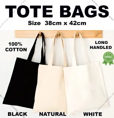 Wholesale Cheap High Quality Cotton Tote Bags Shopper Plain Canvas Printing • £6.99