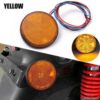 1PC 12V Amber Motorcycle Tail Brake Light Round Truck LED Reflector RV Trailer • $4.99