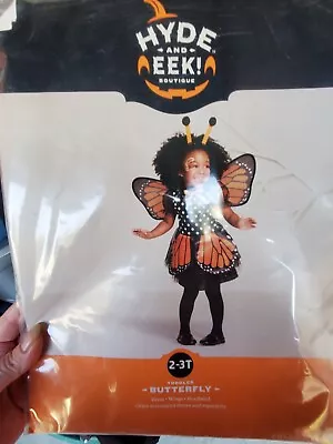 Hyde & Eek Butterfly Costume Toddler 2T-3T Dress Wings Headband Monarch  • $29.95