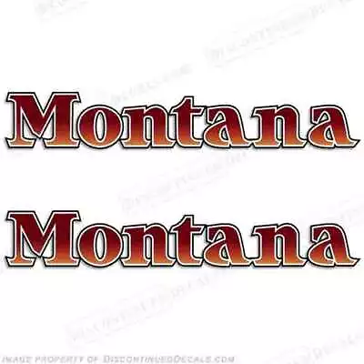 Fits Montana Older Style Logo RV Decals (Set Of 2) - Maroon - 6.5  X 40  • $74.95