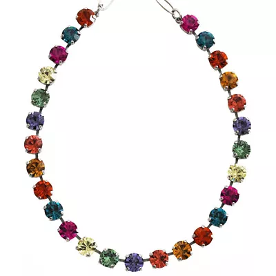 Mariana Silver Plated MULTI COLOR RAINBOW 8.5mm Tennis Crystal Necklace RARE! • $120