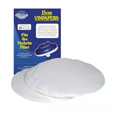 Harris Vinbrite 15cm Filter Papers - Pack Of 50 - For Mk3 Wine Filter - Homebrew • £5.95