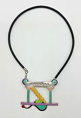 1980s ACME Studio “Maraccibo  Necklace MEMPHIS Milano Designer MARCO ZANINI • $145