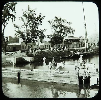 £10.99 • Buy Antique Magic Lantern Slide Egypt C1918 Pontoon Floating Bridge Ismailia