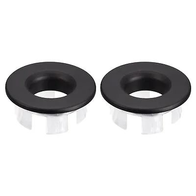 2Pcs 25.3mm Sink Trim Overflow Cover Ring Round Hole Insert In Caps Black • £6.08