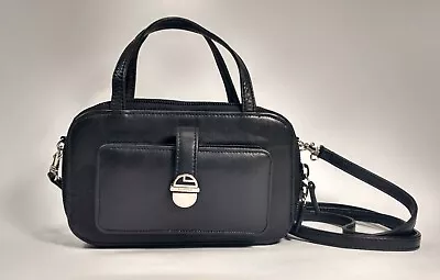 Vintage Lanvin Shoulder Crossbody Mini Black Bag Genuine Leather Purse • $140