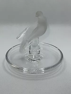Lalique Frosted Crystal Charis Morning Dove Ring Dish • $75