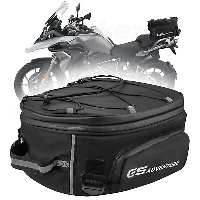 Black Motorcycle Rear Tail Seat Bag Travel Helmet Luggage Carry Bag Waterproof • $31.18